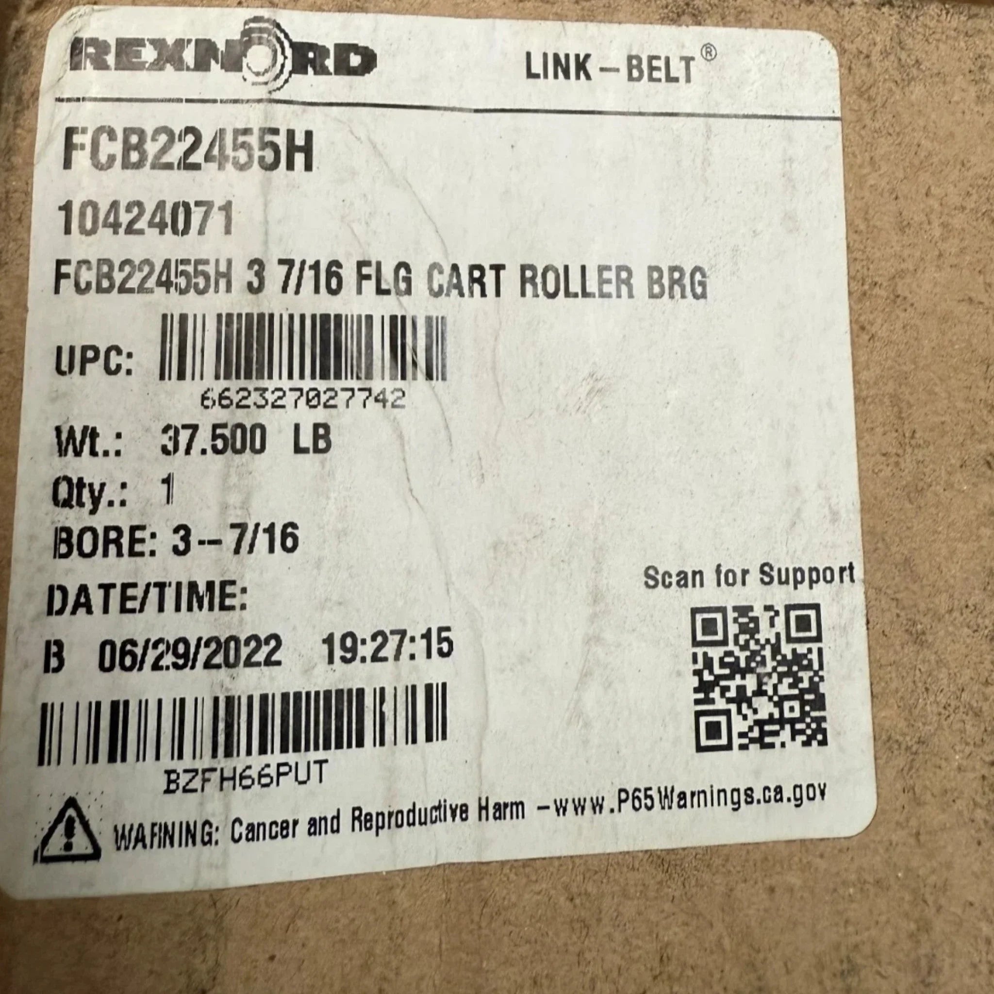 FCB22455H Genuine Link-Belt Spherical Roller Bearing