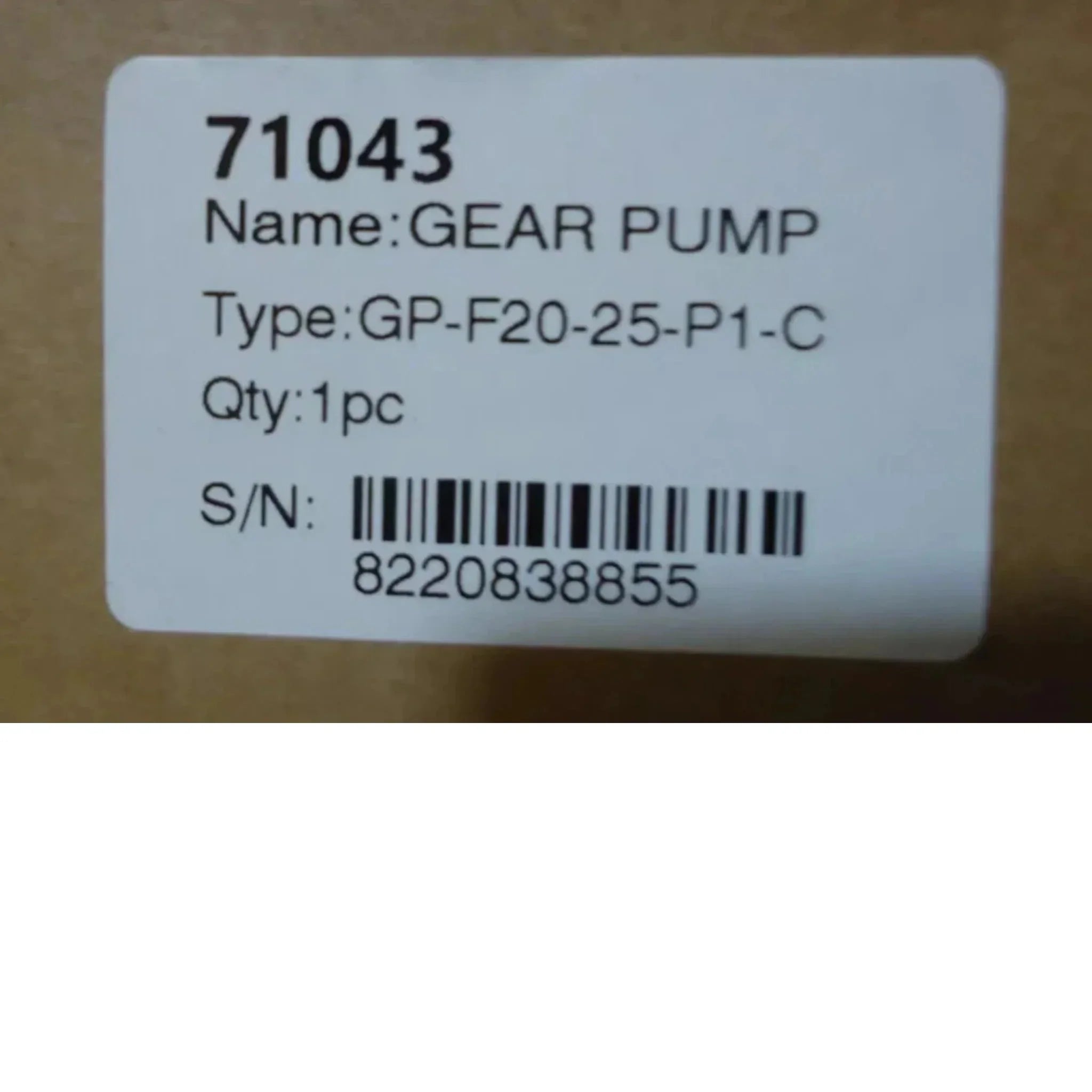 GP-F20-25-P1-C Genuine Dynamic Gear Pump