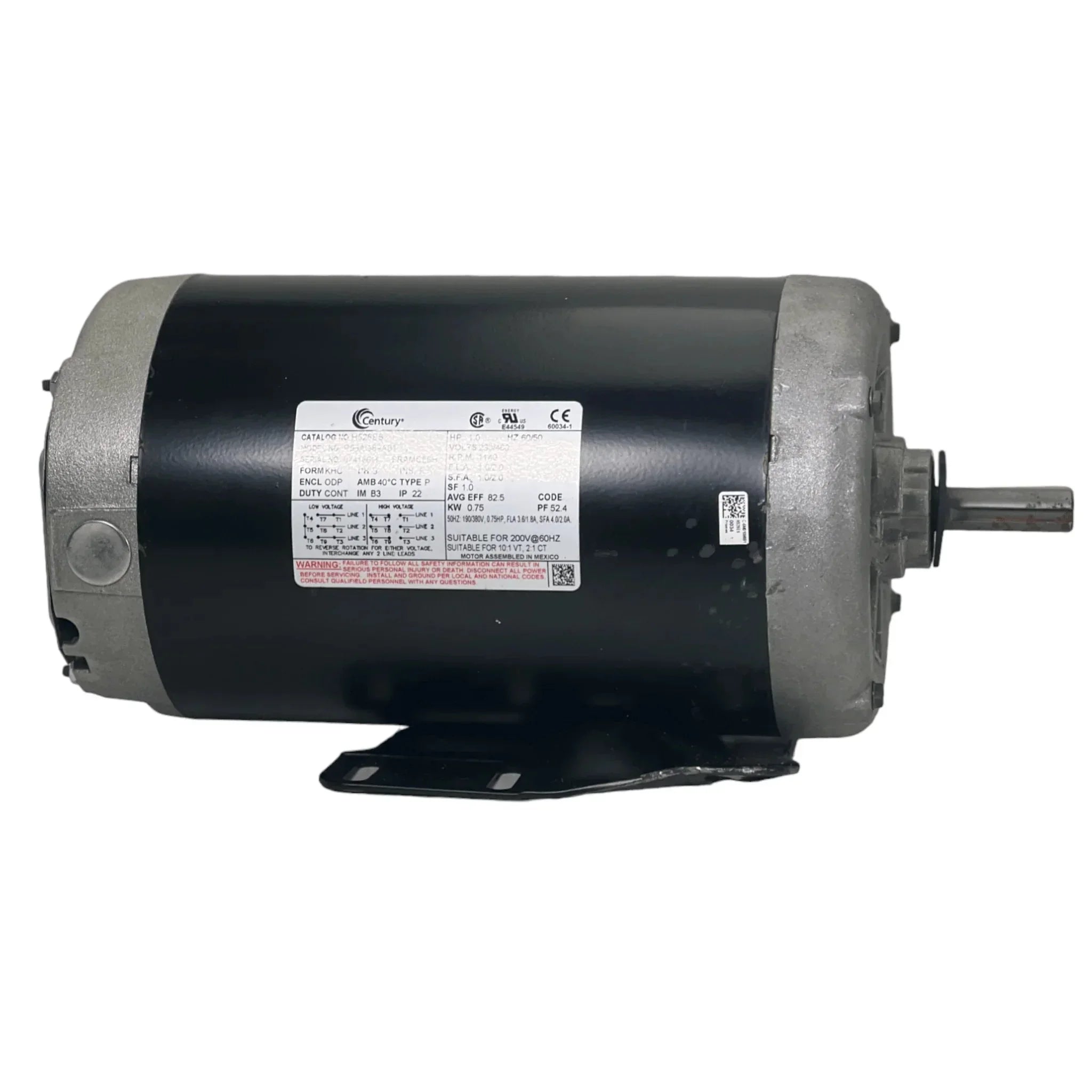 H526ES Century General Purpose Motor 1.0HP 60/50 Hz 230/460V 1200RPM