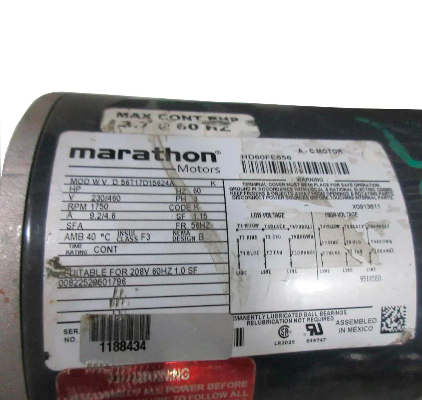 HD60FE656 Genuine Marathon Motors Carrier Blower Motor