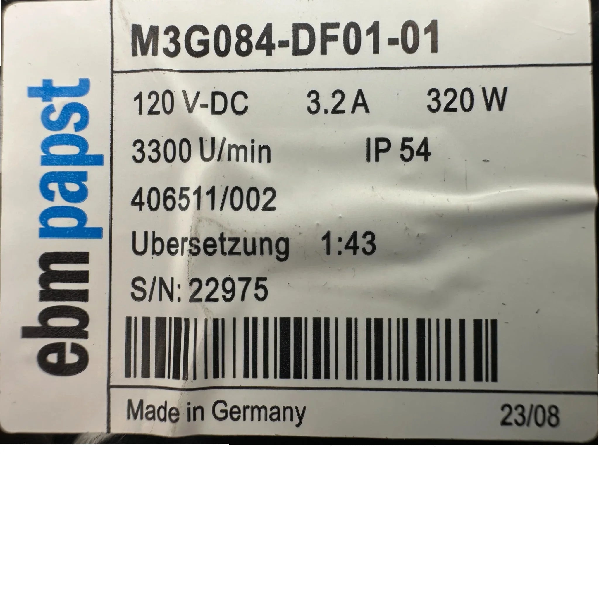 M3G084-DF01-01 Ebmpapst Motor 320W