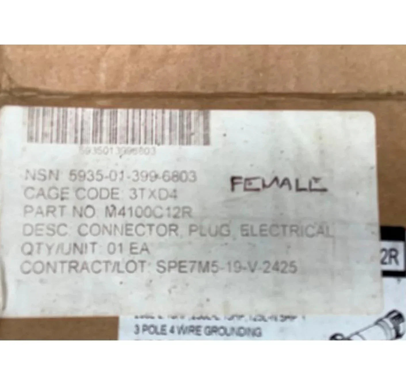 M4100C12R Genuine Hubbell Female Plug Electrical Connector