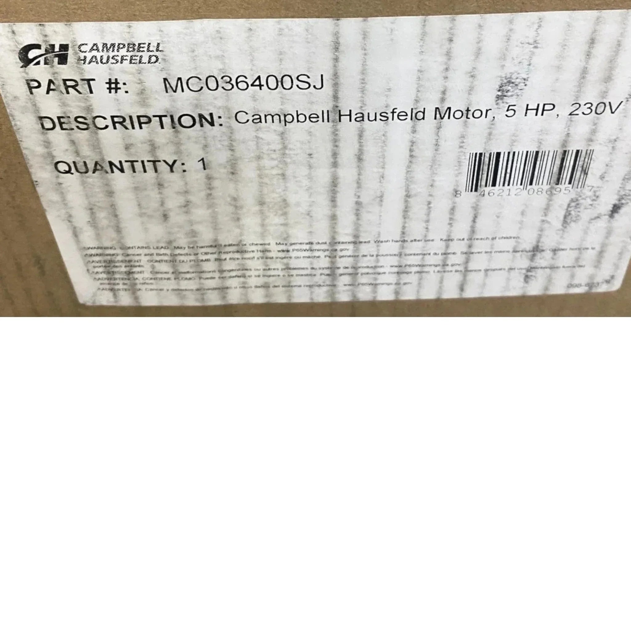 MC036400SJ Campbell Hausfeld Electric Motor 230V