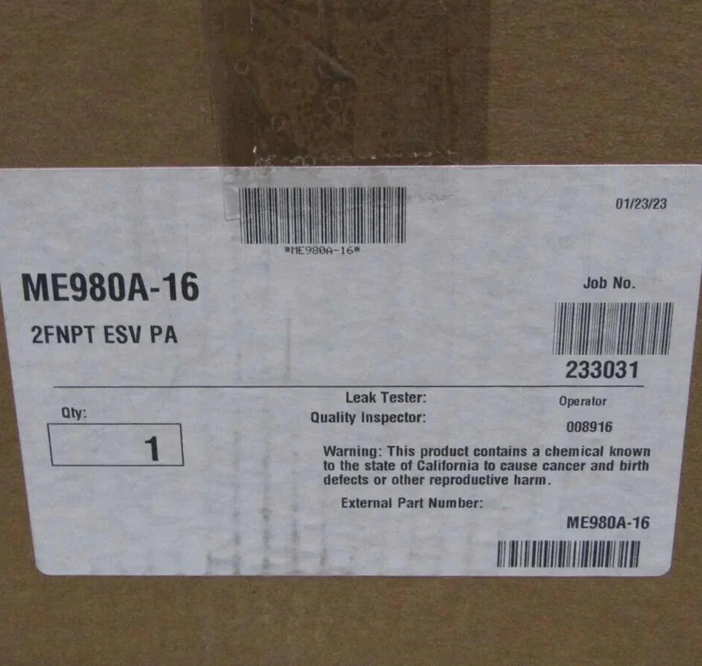 ME980-16 Genuine MEC 2” FNPT Emergency Shutoff Valve ESV