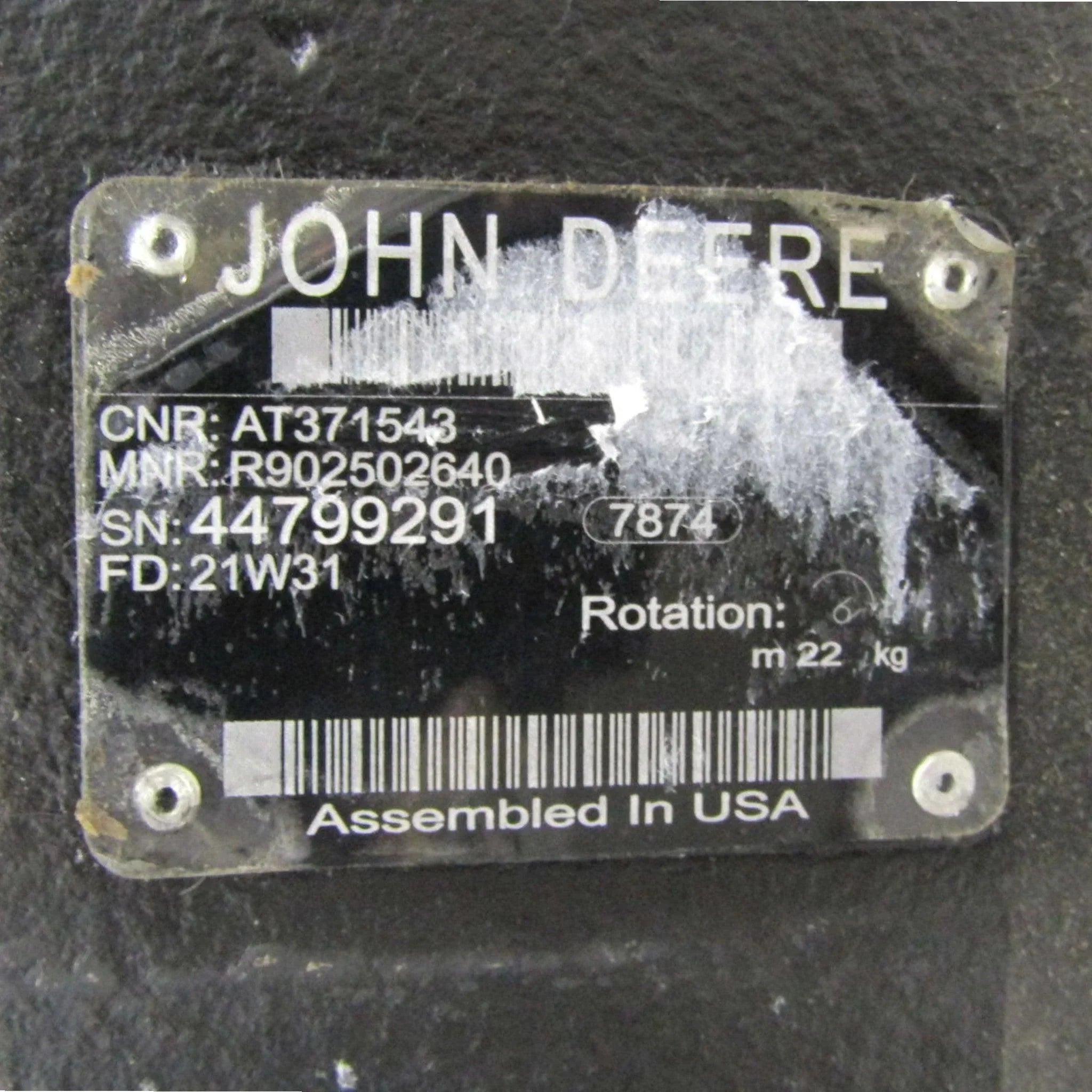 PG203950 Genuine John Deere Hydraulic Pump
