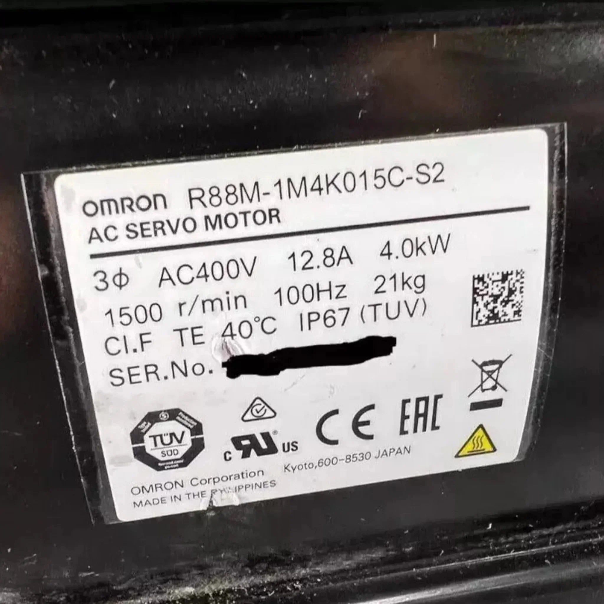 R88M-1M4K015C-S2 Omron AC Servo Motor 400V