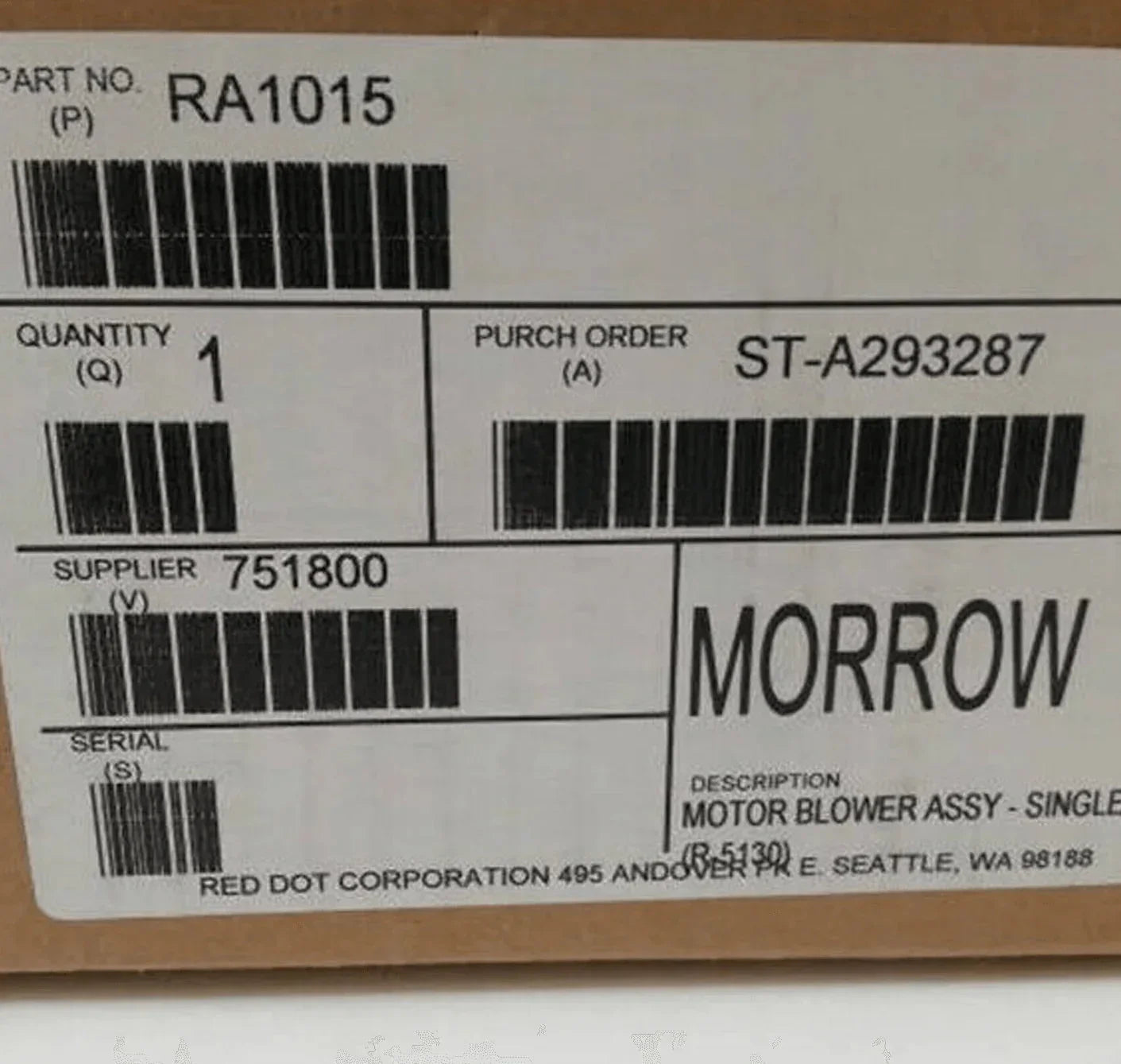 Ra1015 Red Dot Blower Motor Assembly R-5130