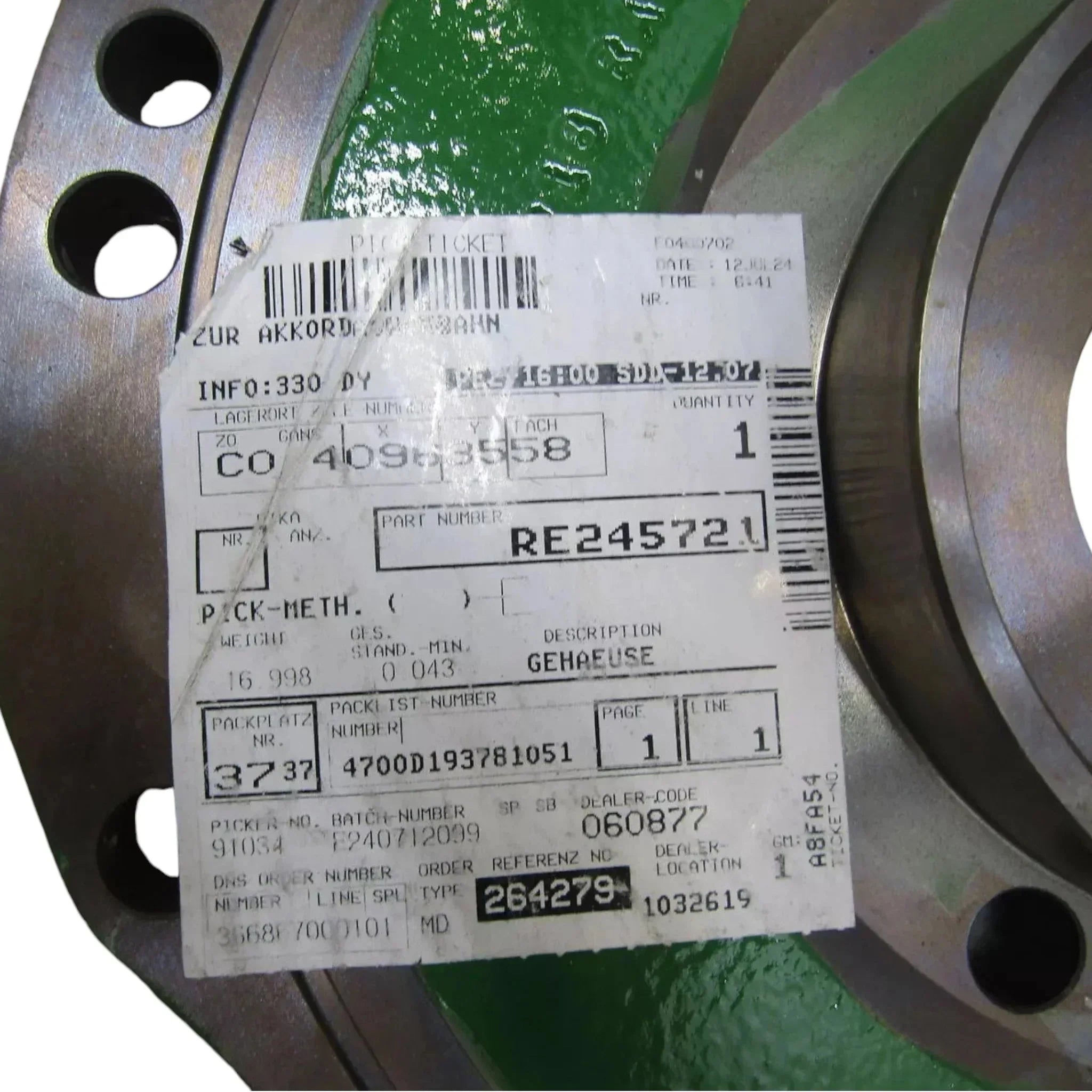 RE228010 Genuine John Deere Left Side Differential Housing