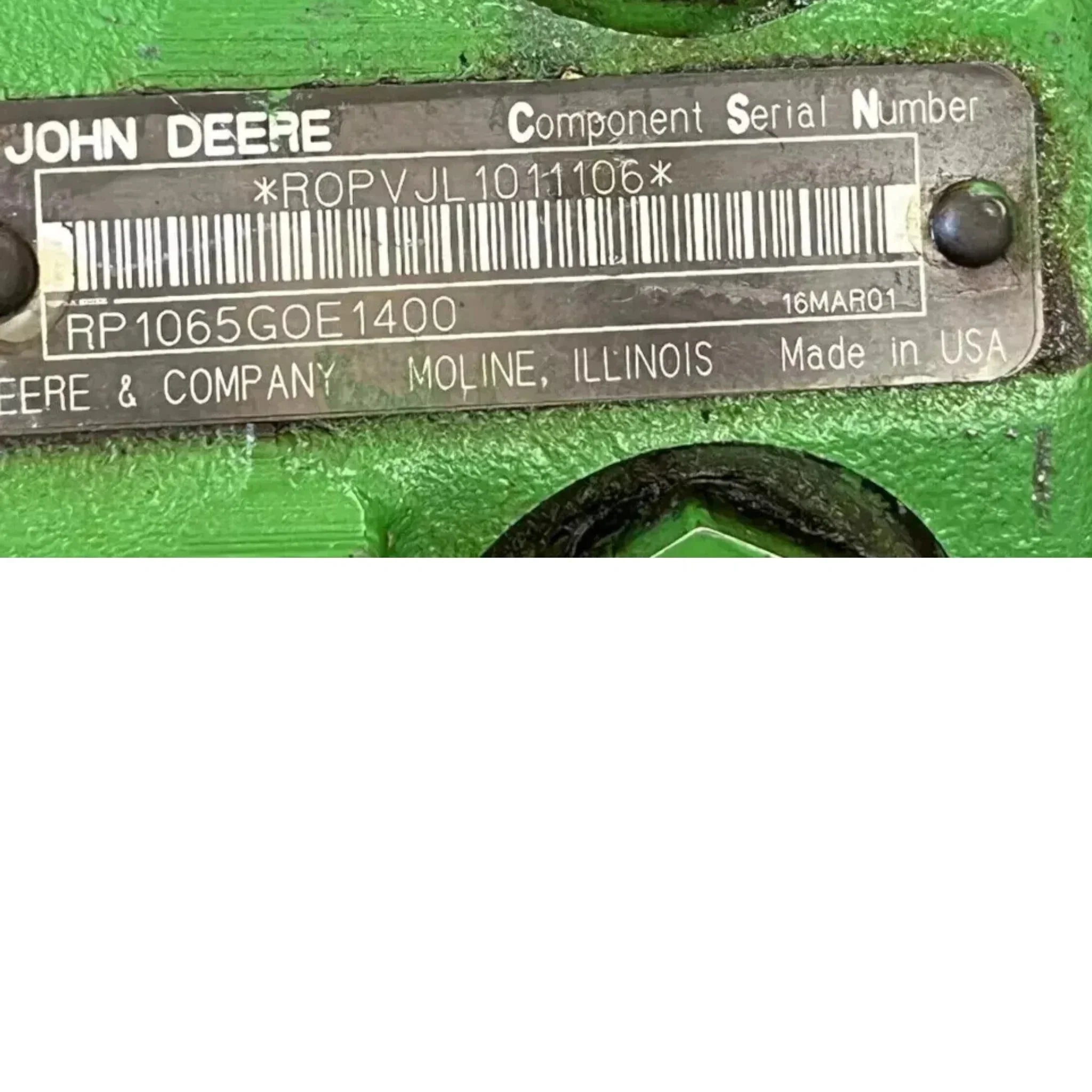 RP1065GOE1400 Genuine John Deere Hydraulic Pump