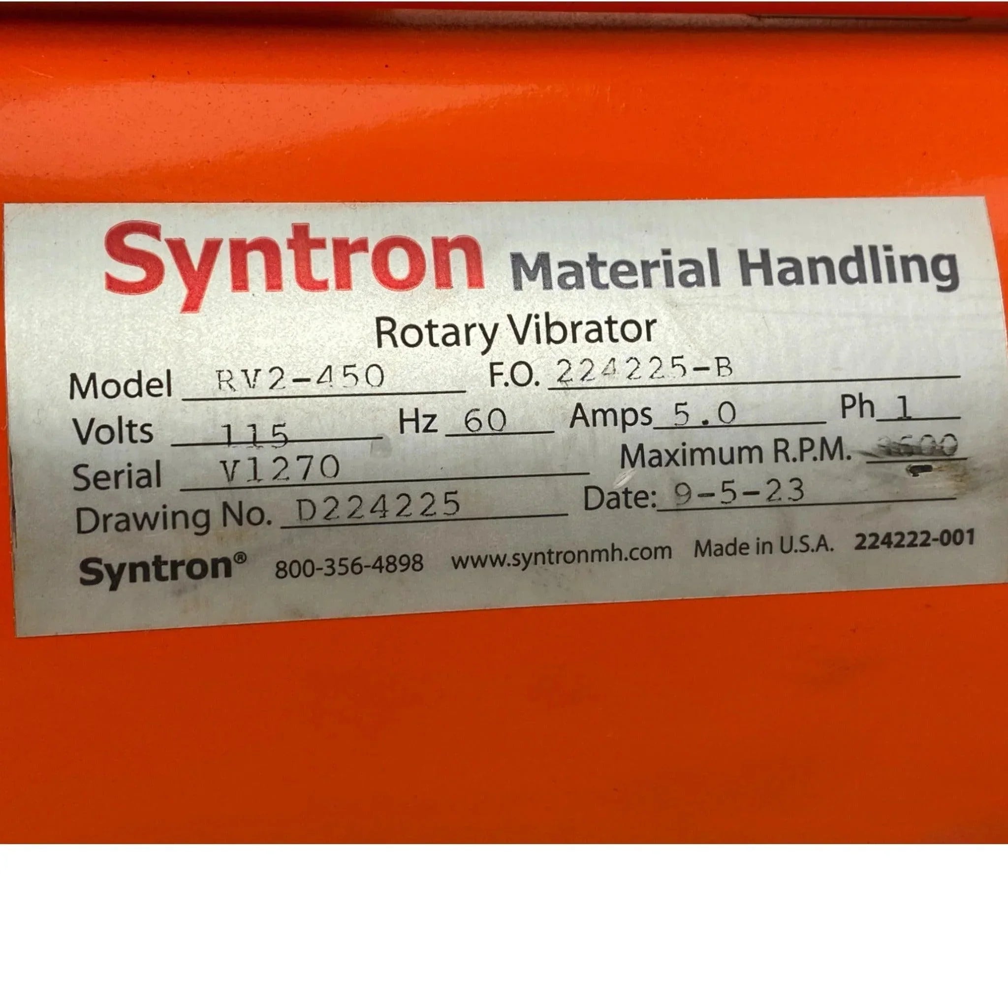 RV2-450 Syntron Motor Rotary Vibrator Motor