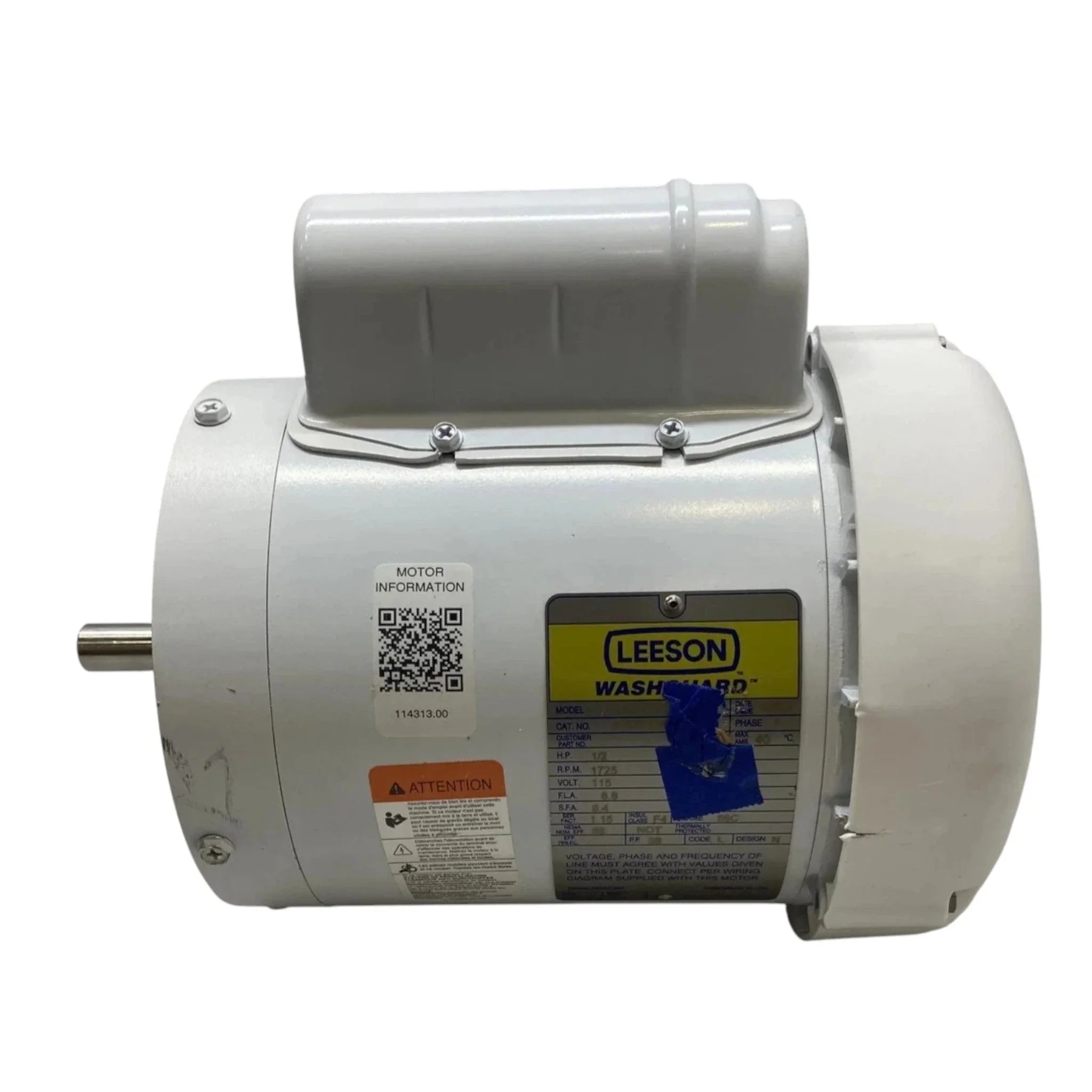 114313.00 Genuine Leeson Washdown Motor 115/230V