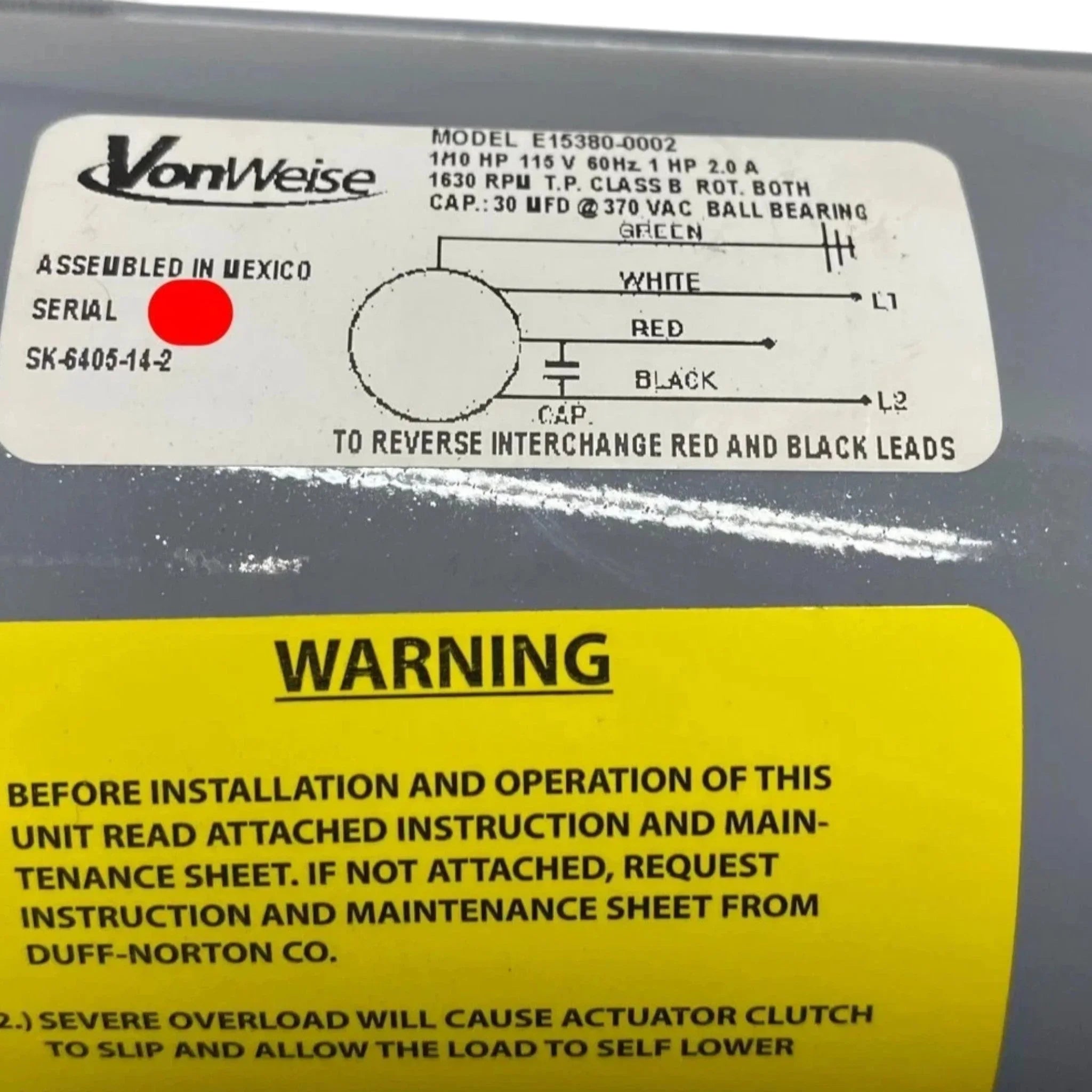 MPB6905-18 Duff-Norton Stroke Linear Electromechanical Actuator 115V