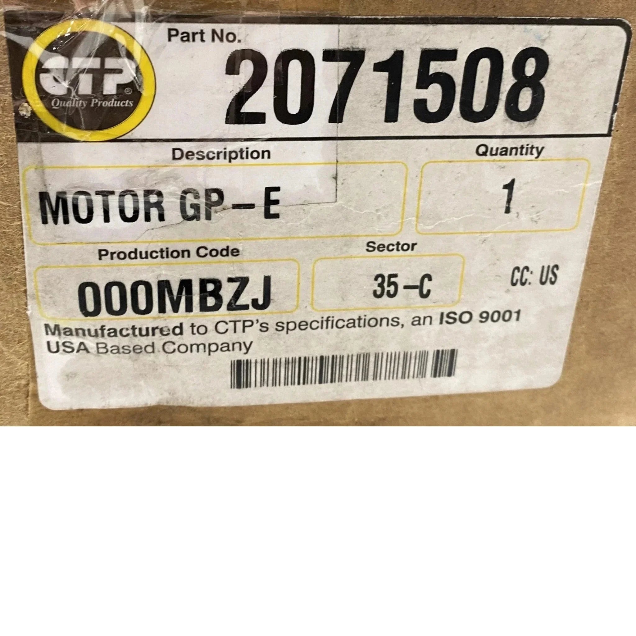 2071508 Genuine CTP Starter Motor 12V