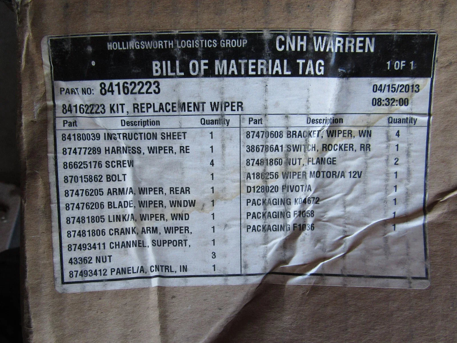 84162223 Genuine CNH Repair Kit