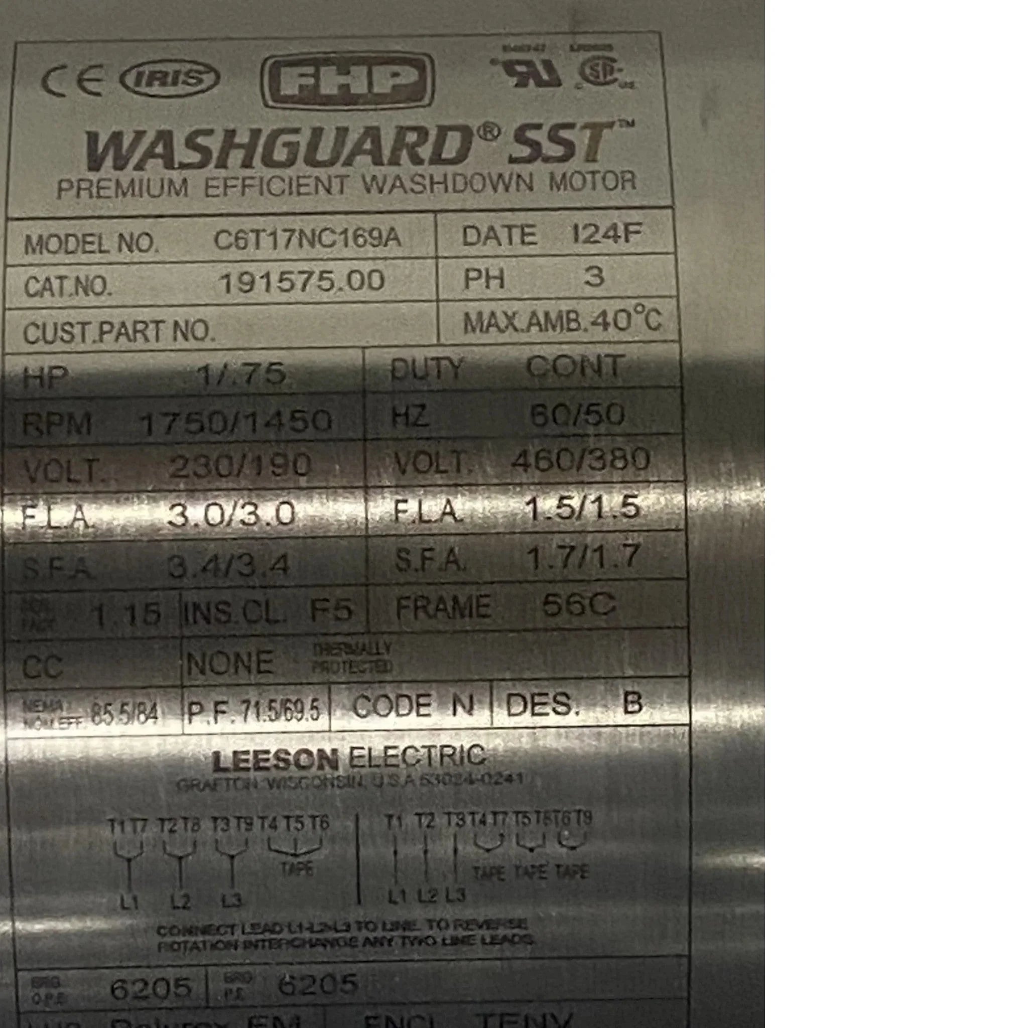 191575.00 Leeson Washguard Stainless Steel