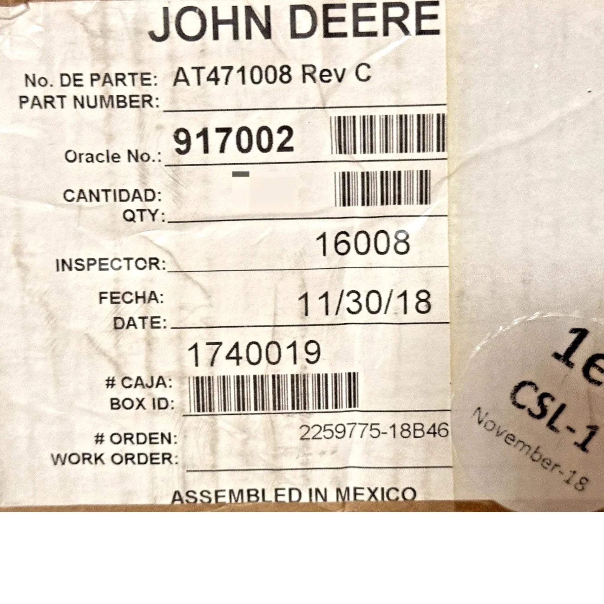 AT471008 John Deere Wiring Harness