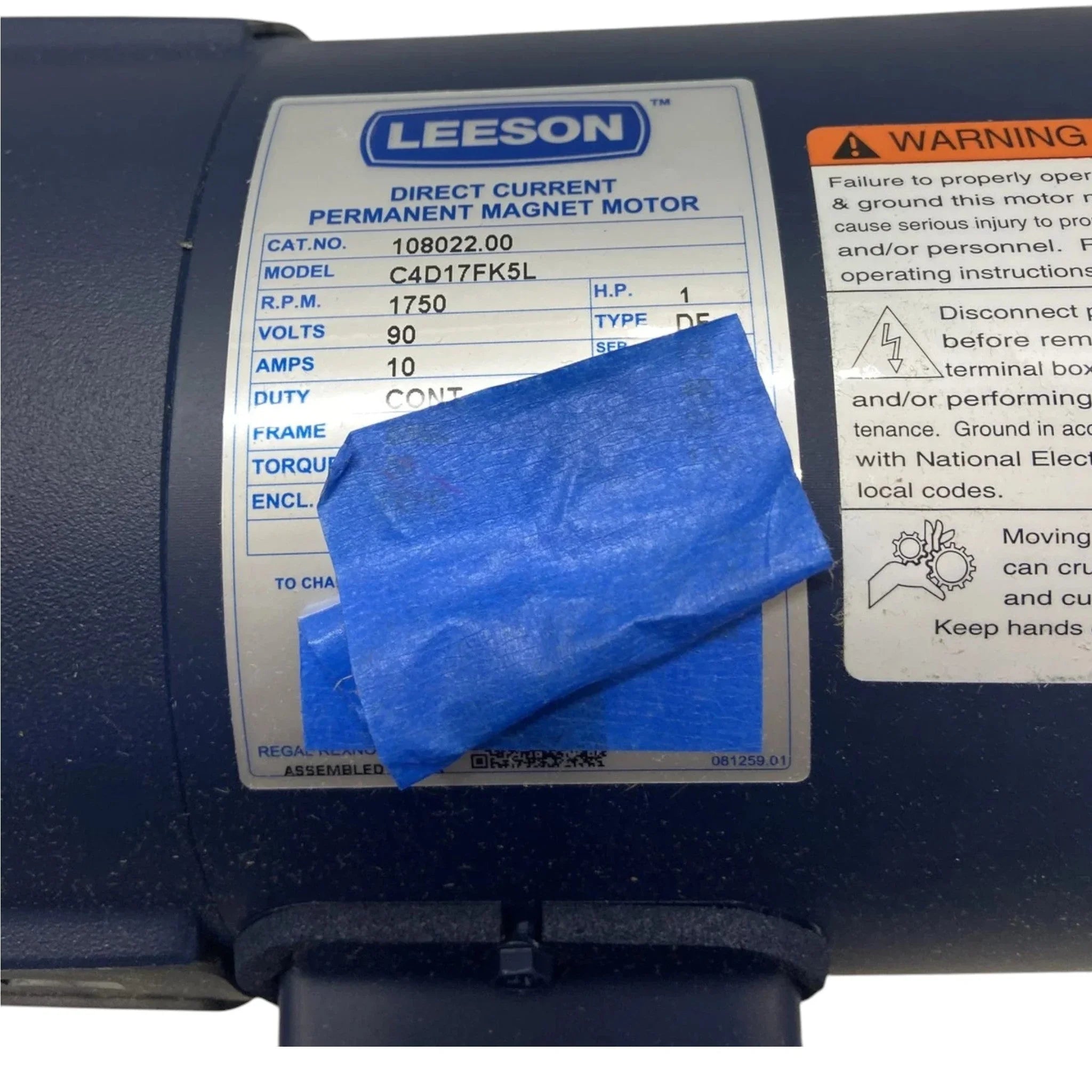 108022.00 Leeson DC Permanent Magnet Motor