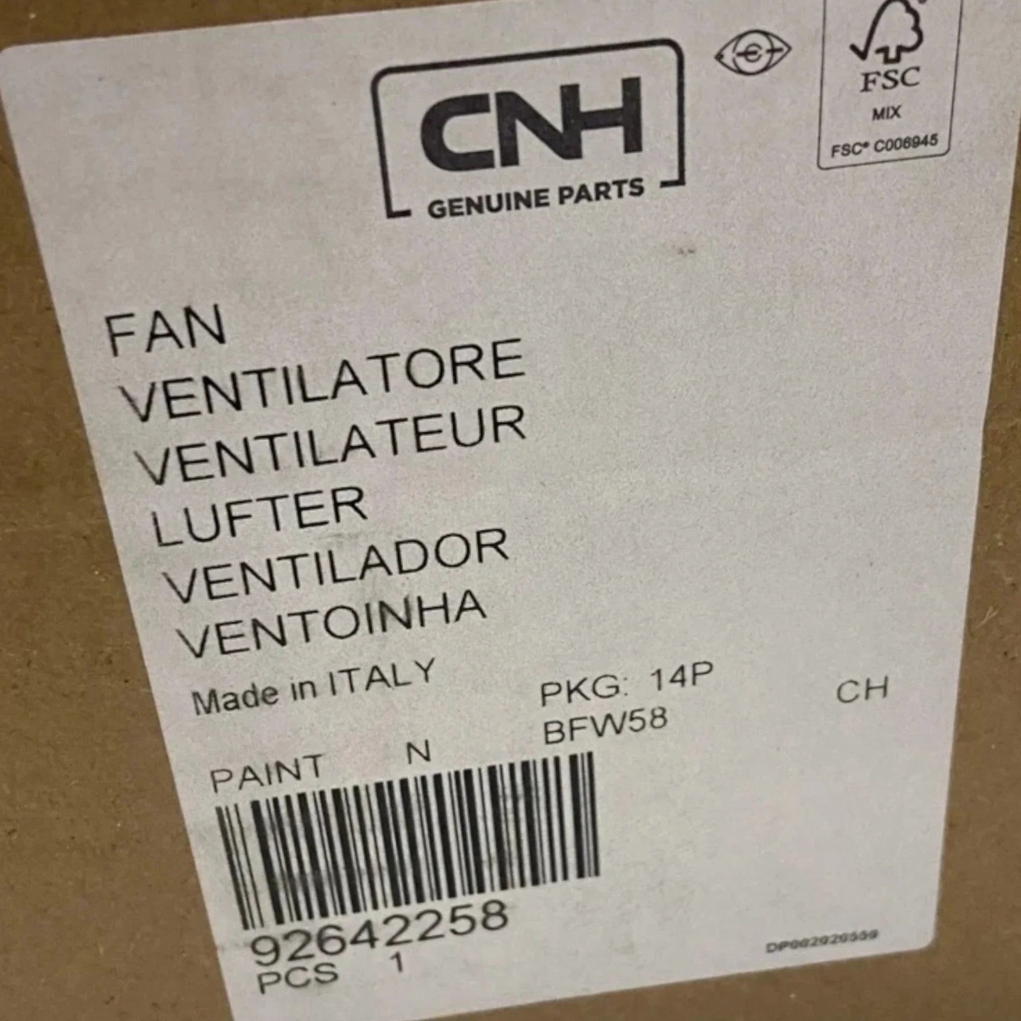 92642258 Genuine New Holland Cooling Fan