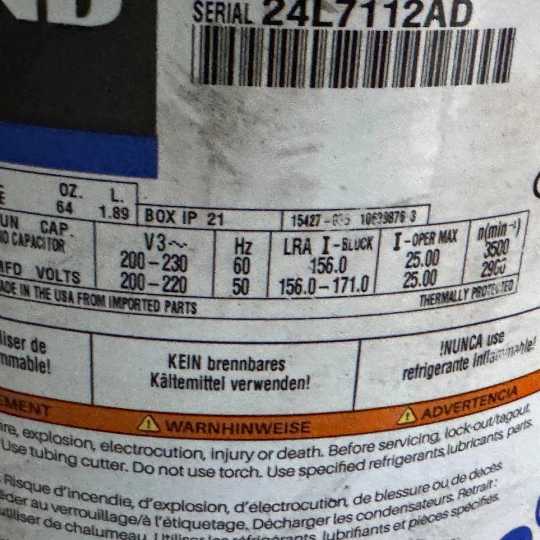 ZS45K4ETF5950 Genuine Copeland Scroll Compressor