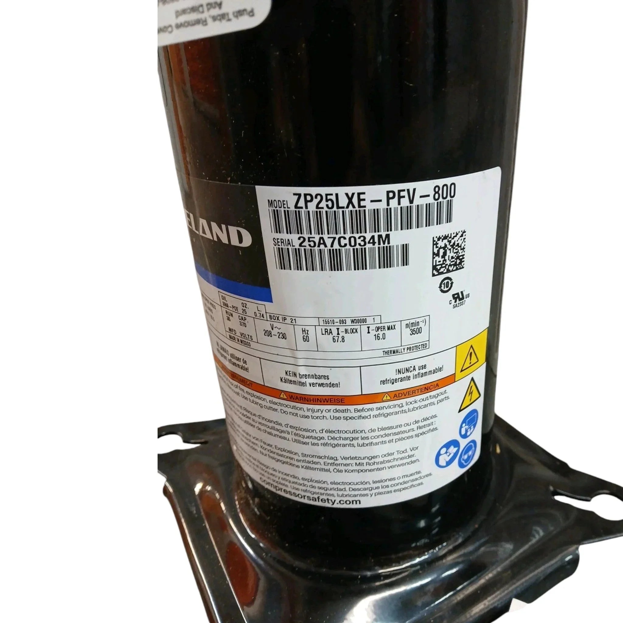 ZP25LXEPFV800 Genuine Copeland Scroll Compressor