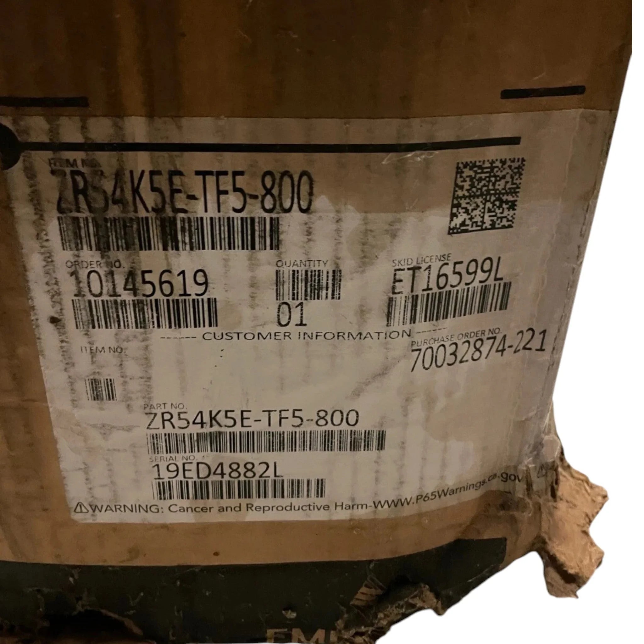 ZR54K5ETF5800 Genuine Copeland Scroll Compressor