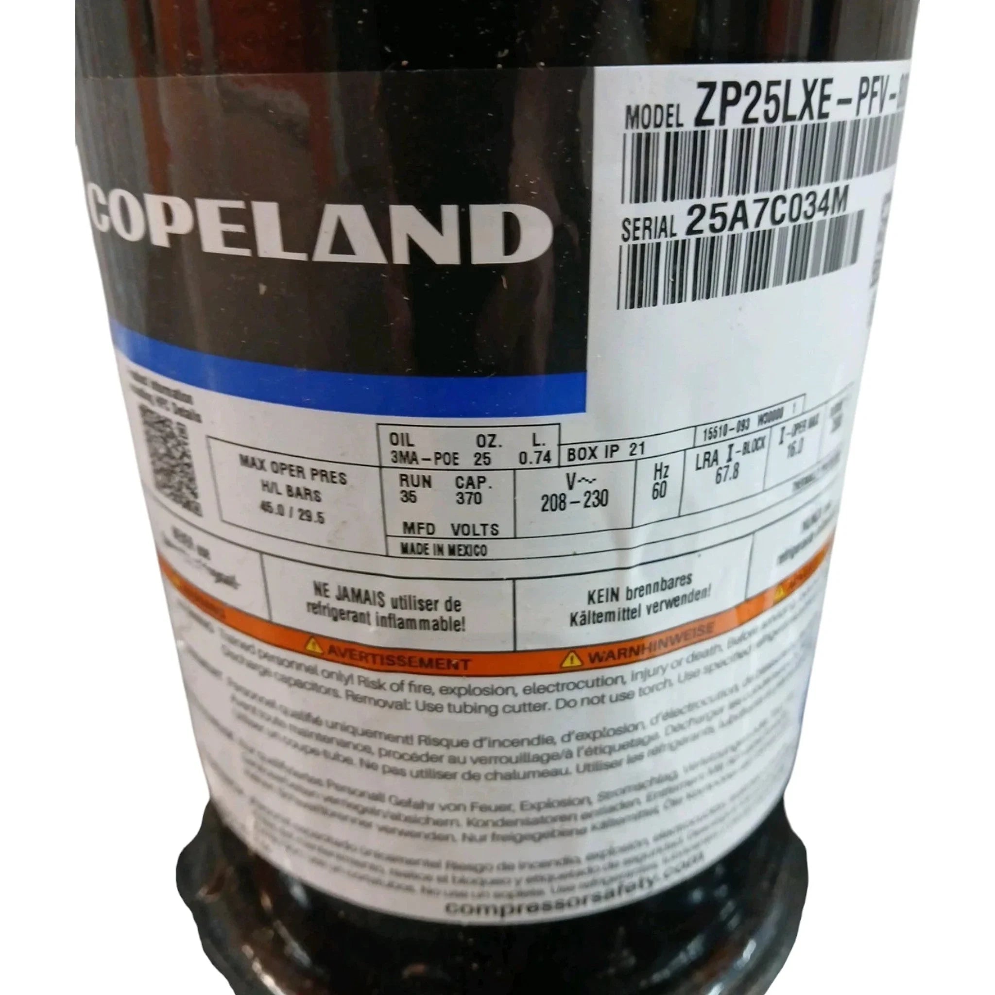 ZP25LXEPFV800 Genuine Copeland Scroll Compressor