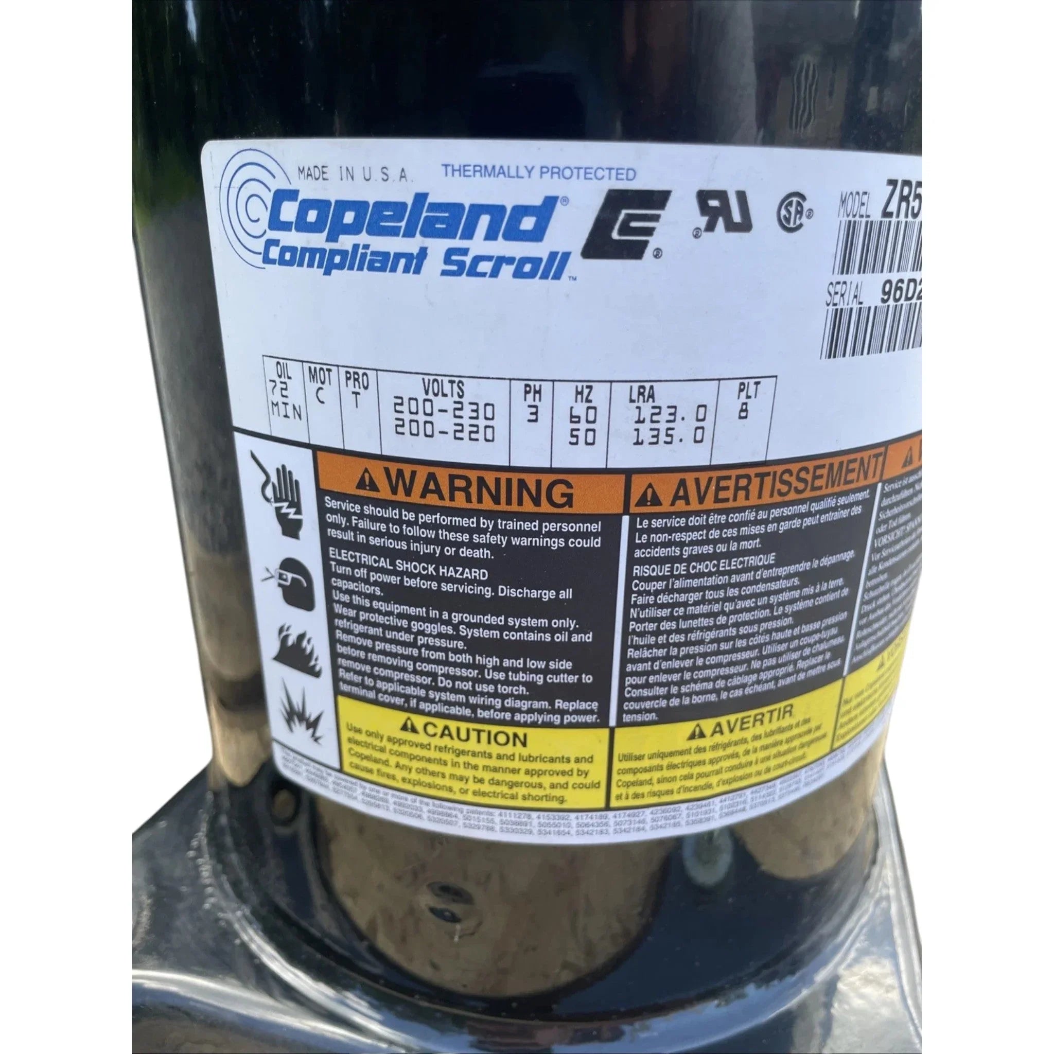 ZR57K3TF57M1 Genuine Copeland Scroll Compresor