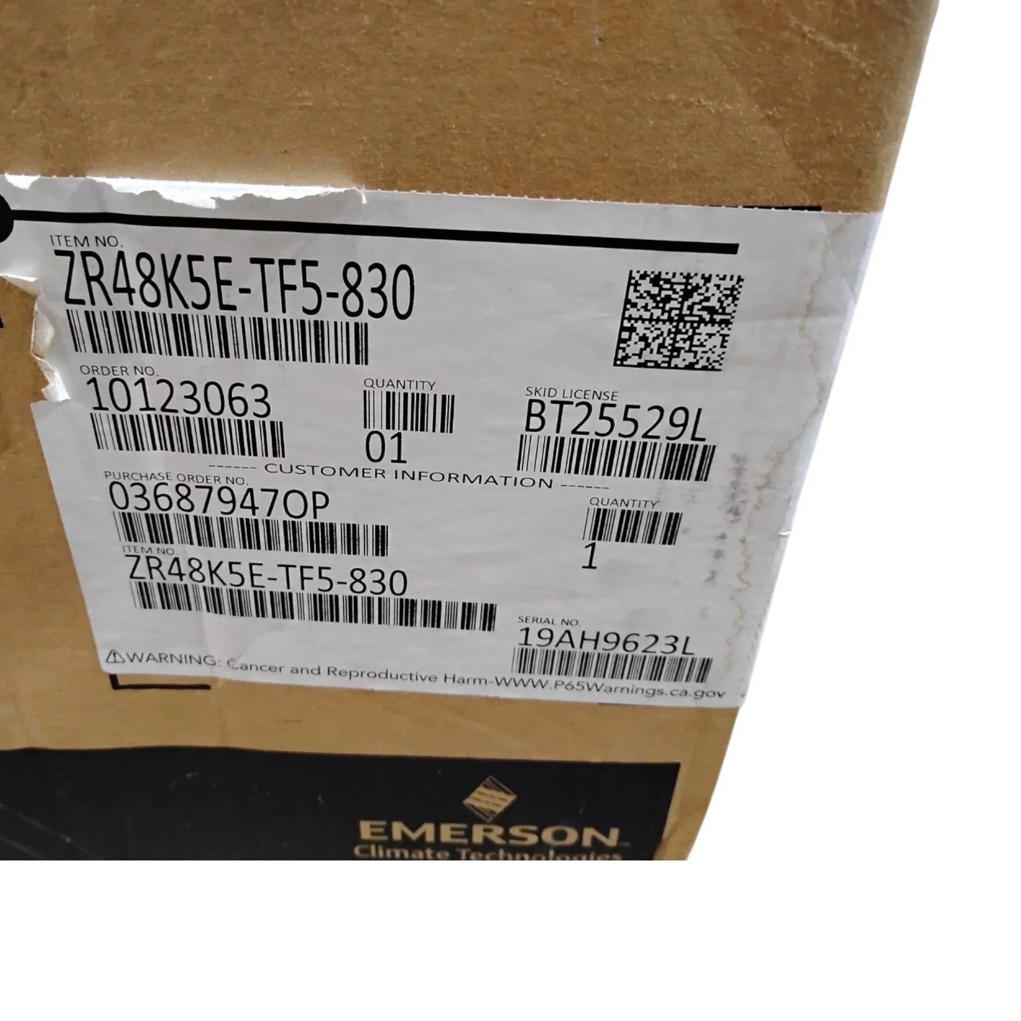 ZR48K5ETF5830 Genuine Copeland Scroll Compressor