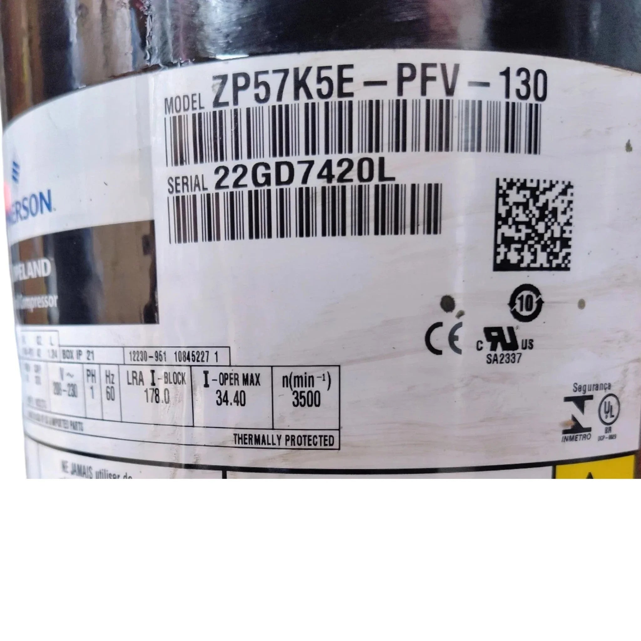ZP57K5E-PFV-130 Genuine Copeland Scroll Compressor