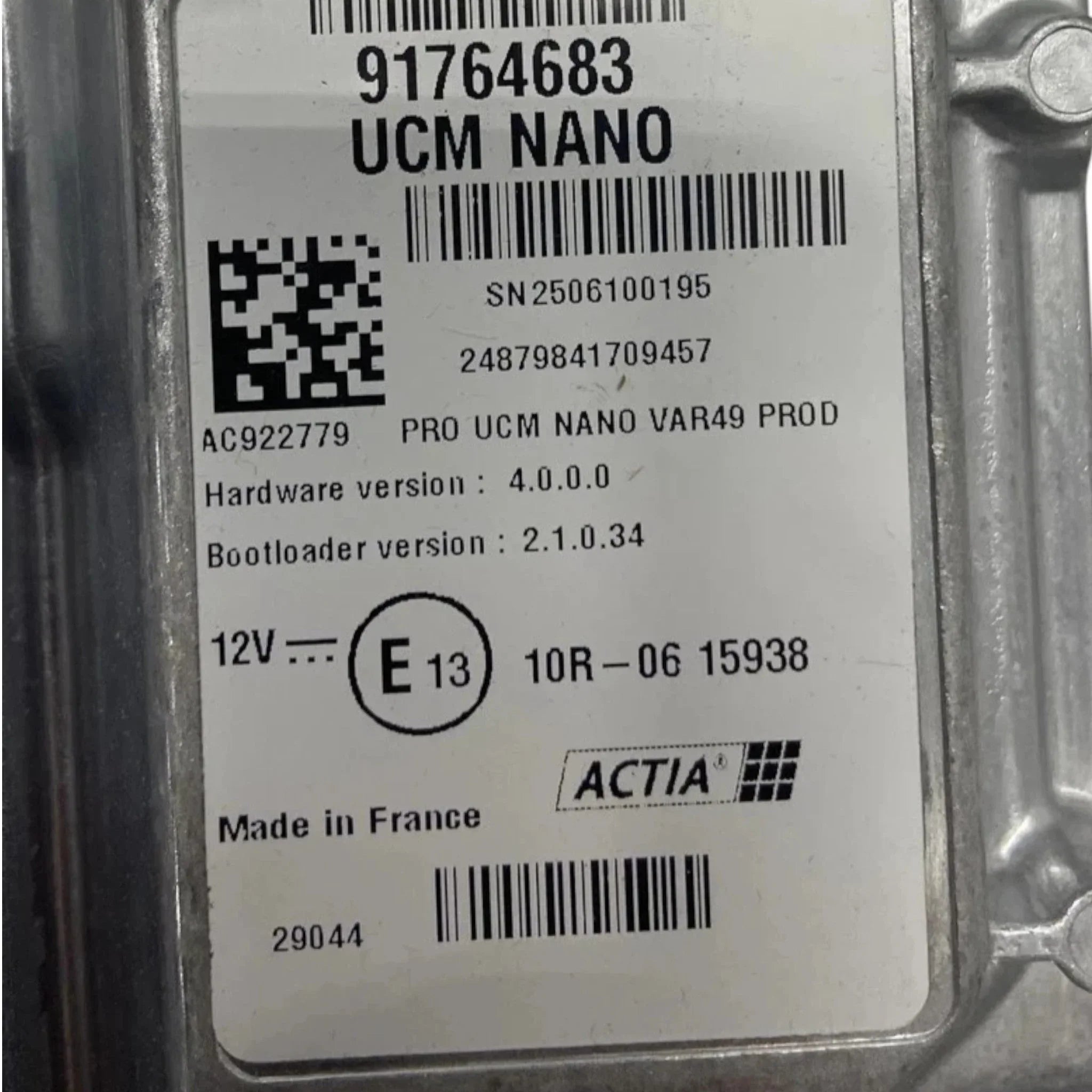91764683 Actia ECU Electronic Control Unit 12V Set Of 8