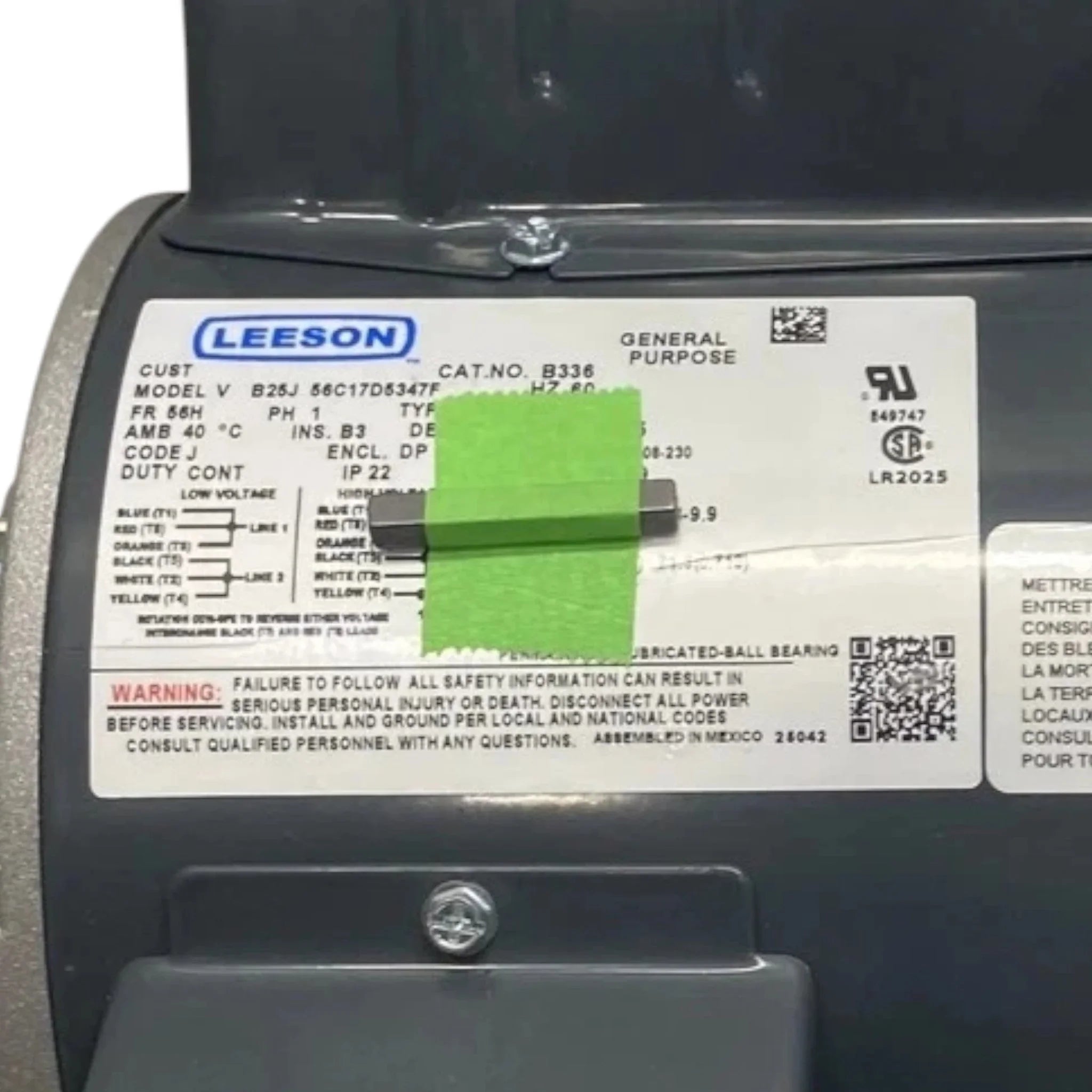 56C17D5347F Genuine Leeson General Purpose Motor 115/208-230V
