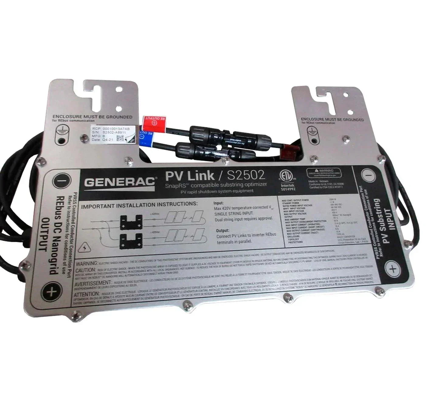 S2502 Genuine Generac PV Link Photovoltaic Substring Optimizer