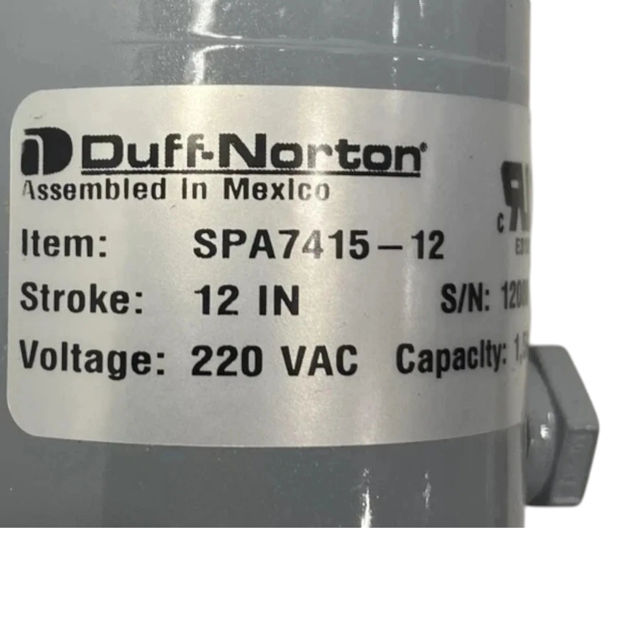 SPA7415-12 Duff Norton Electric Linear Actuator 1500LBS
