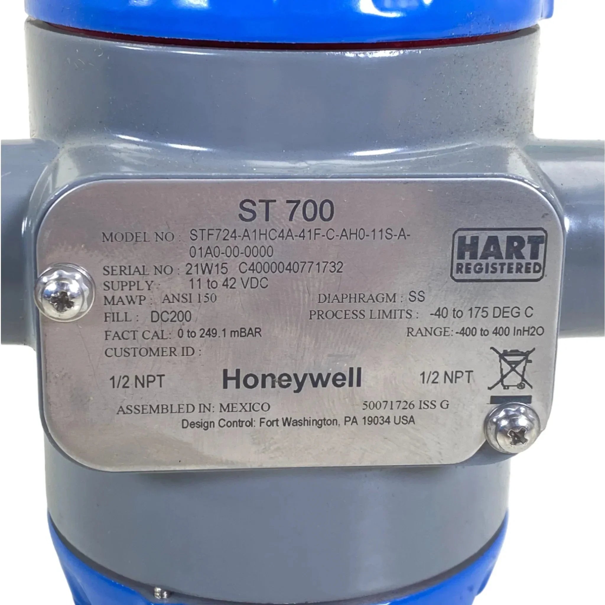 STF724 Honeywell STF700 Flange Mount Liquid Level Transmitter