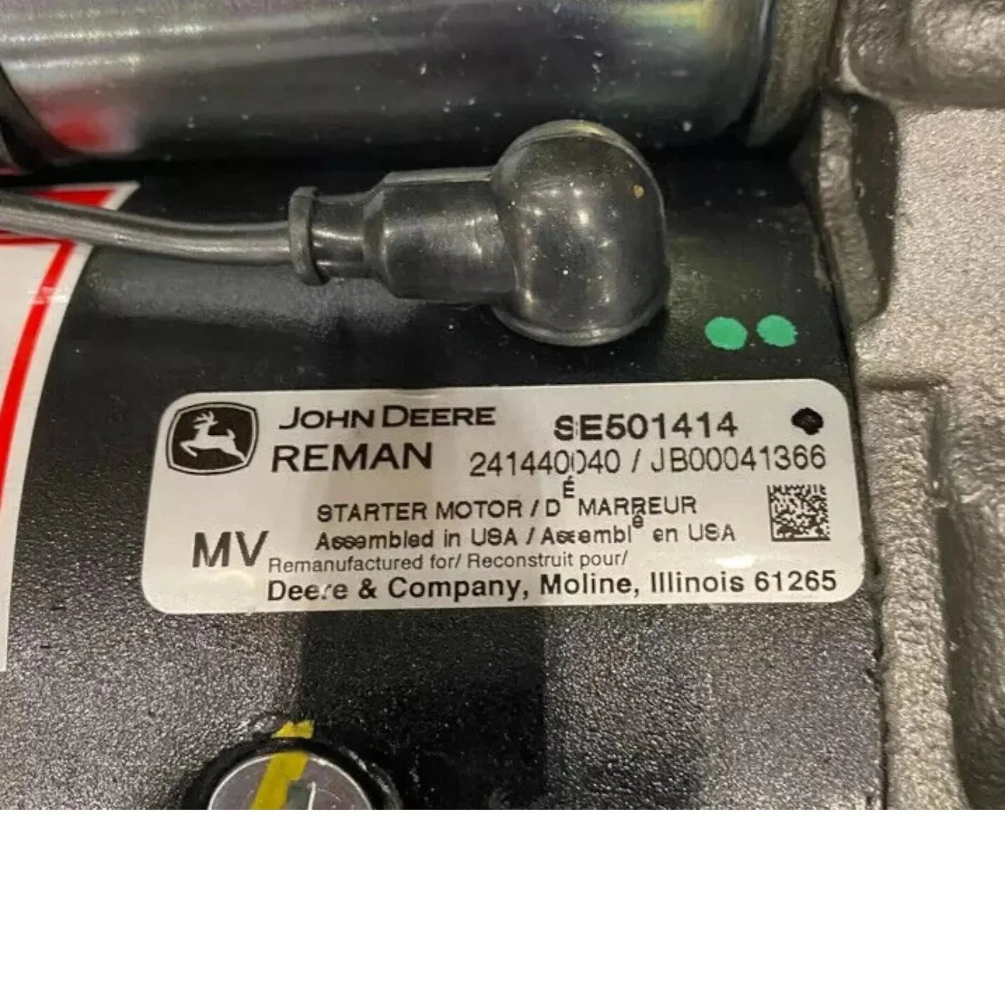 TY25960 Genuine John Deere Starter Motor 12 Volts