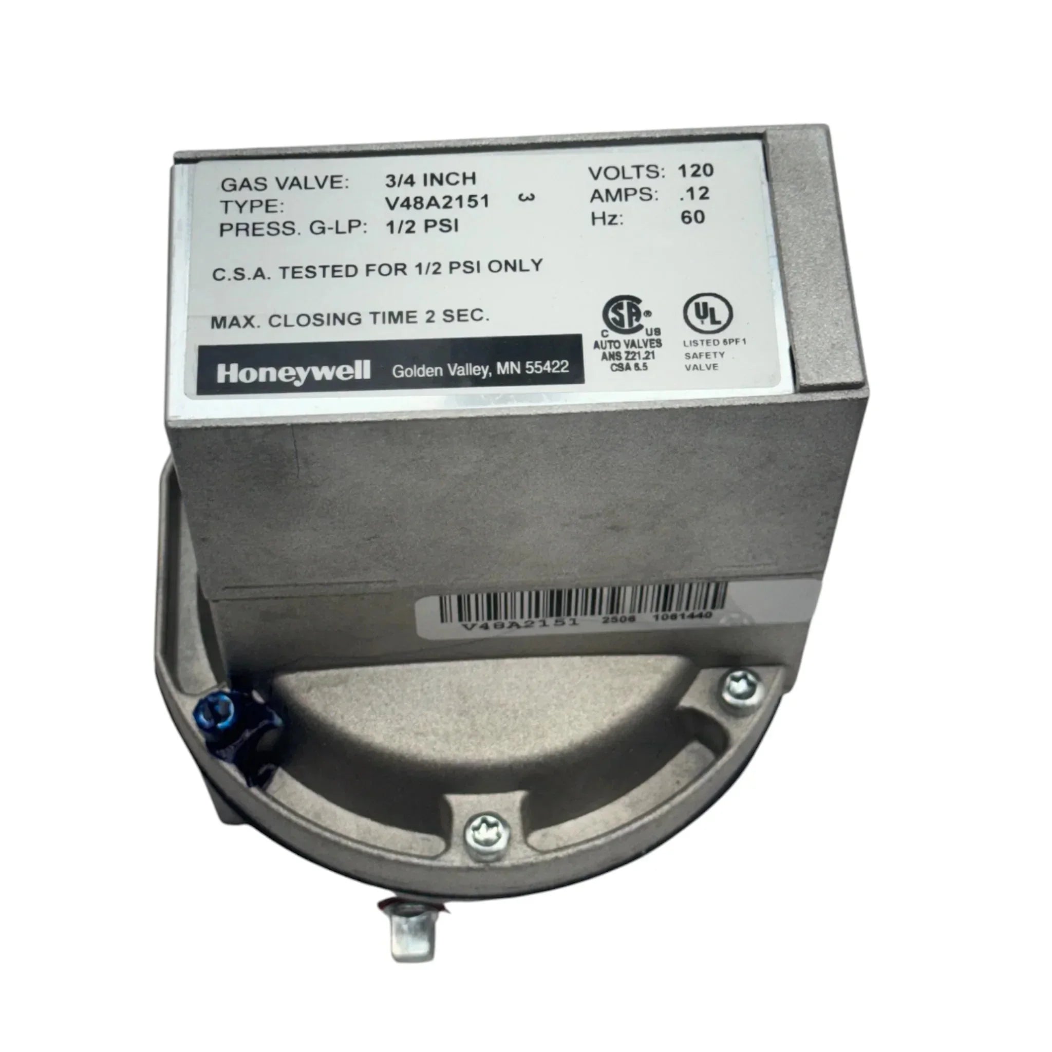 V48A2151 Genuine Honeywell Gas Valve 120V