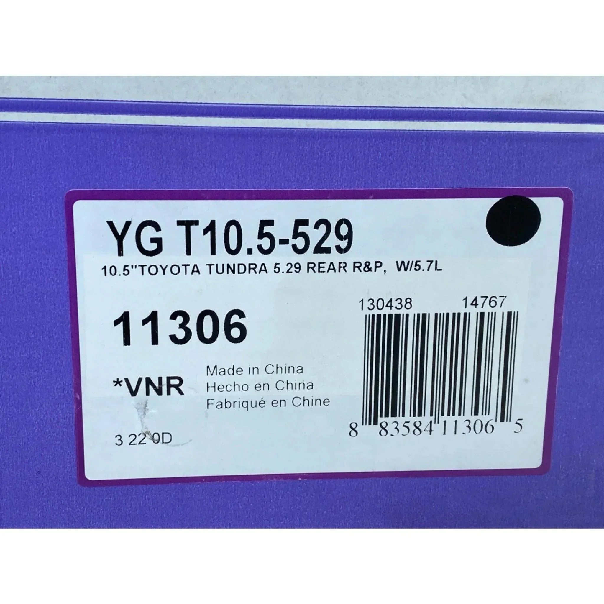 YG T10.5-529 Yukon Gear Ratio Ring And Pinion Gear For Toyota