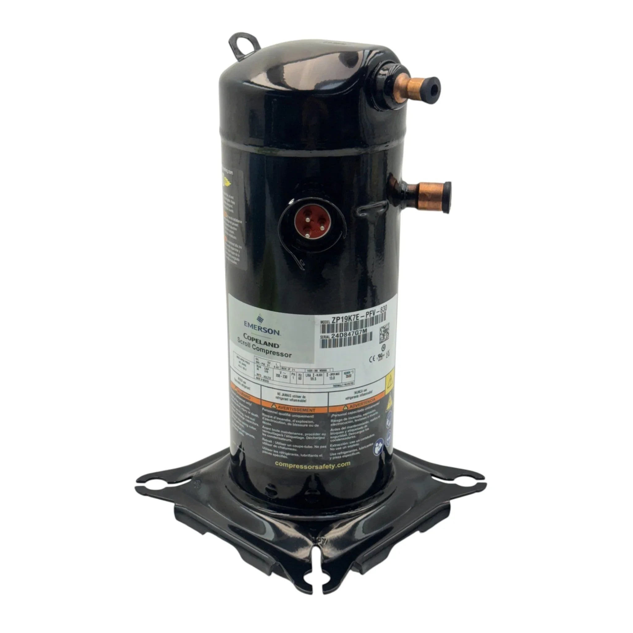 ZP19K7E PFV 830 Genuine Copeland Scroll Compressor 208-230V