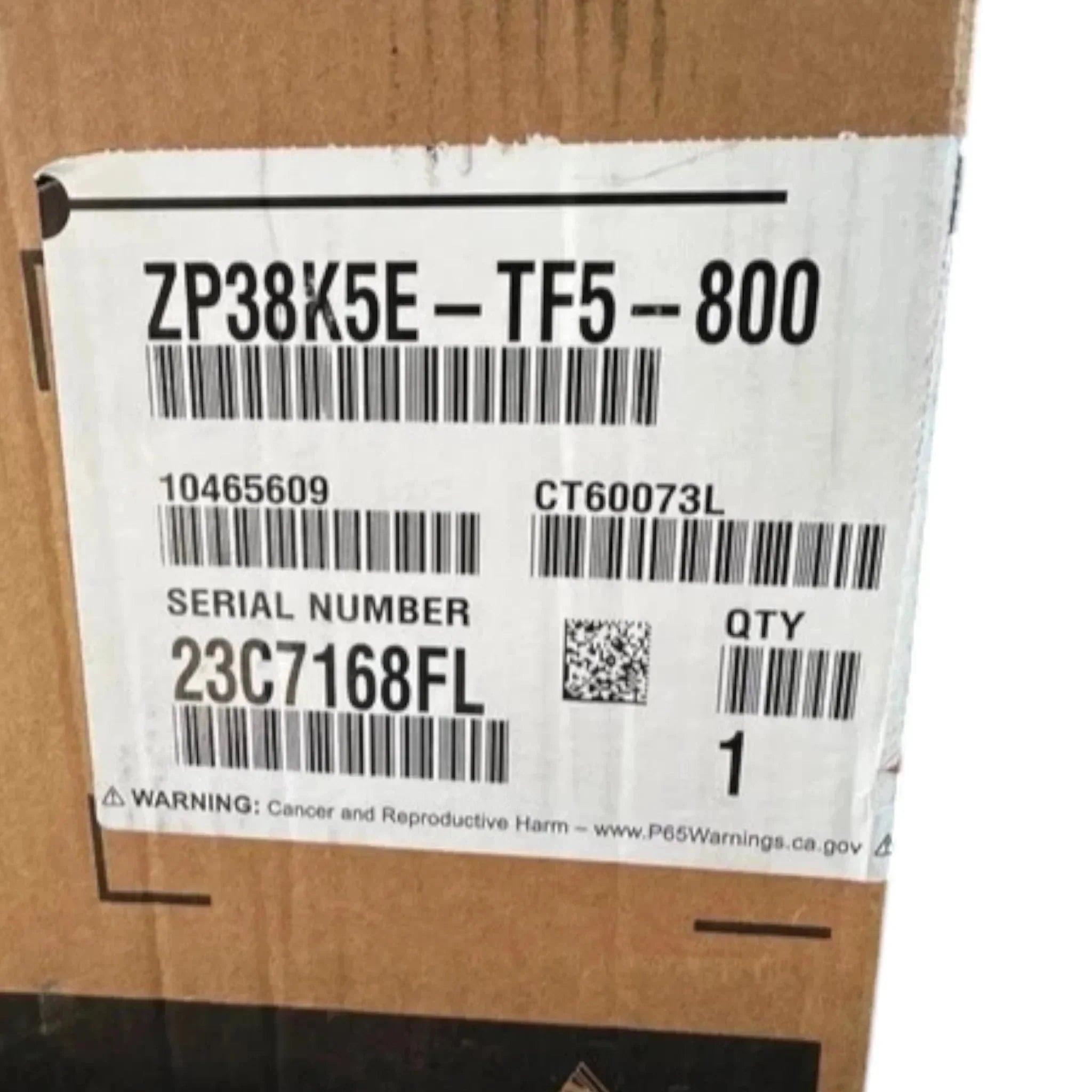 ZP38K5E-TF5-800 Genuine Copeland Scroll Compressor 200/230V