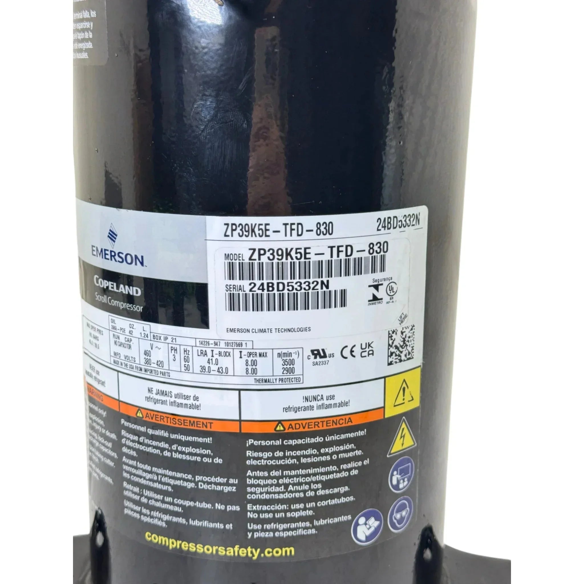 ZP39K5E-TF5-830 Genuine Copeland Scroll Compressor 380-420V