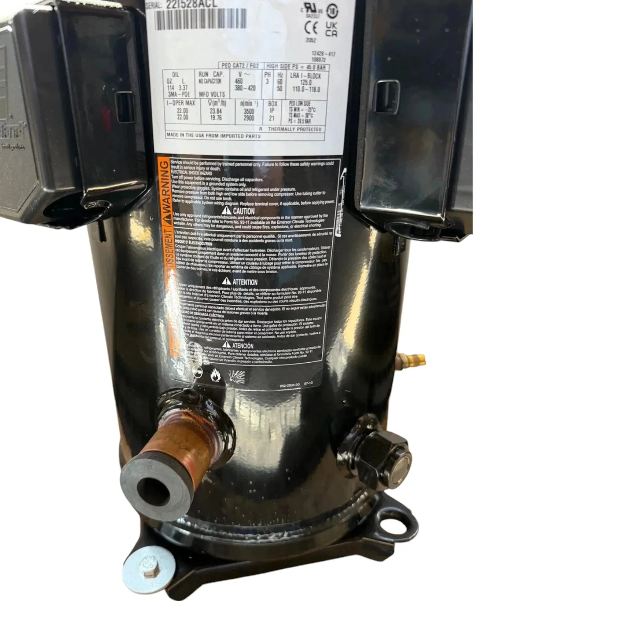 ZPD120KCE-TFD-455 Genuine Copeland Scroll Compressor