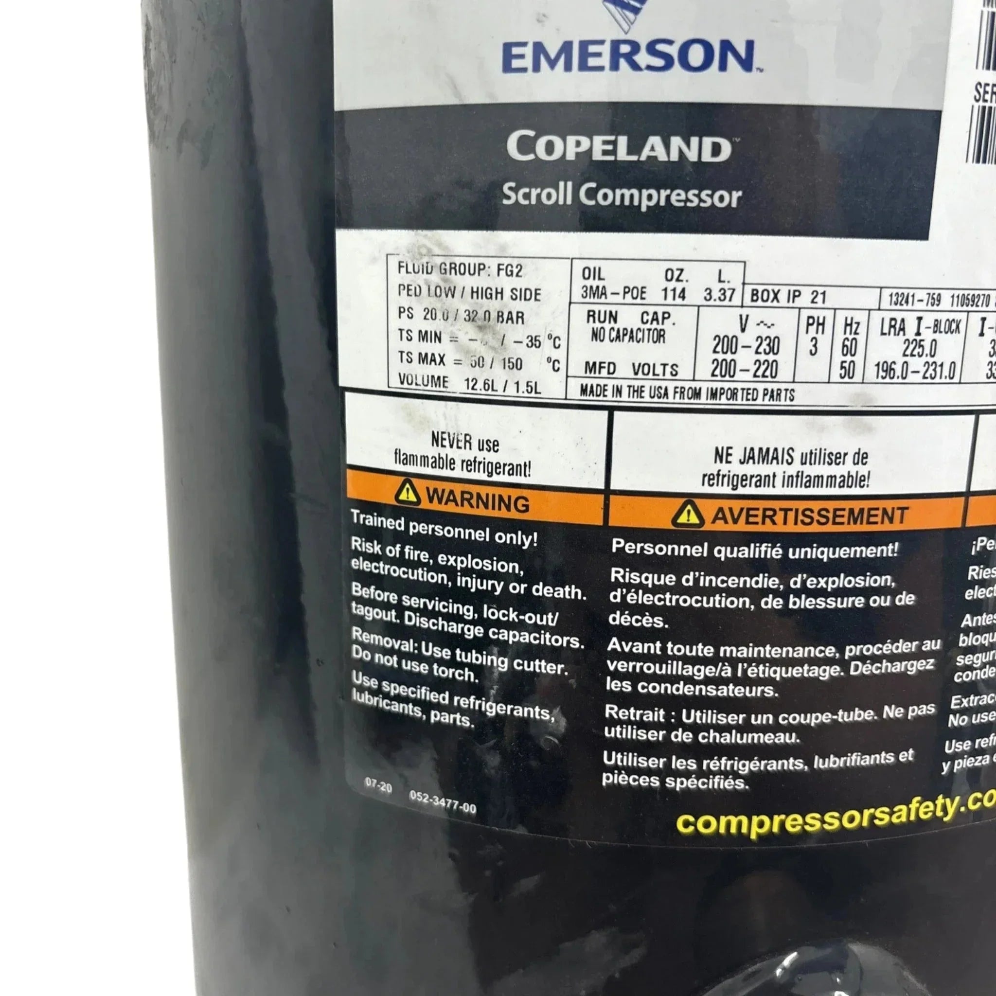ZR108KCE-TF5-950 Copeland Scroll Compressor