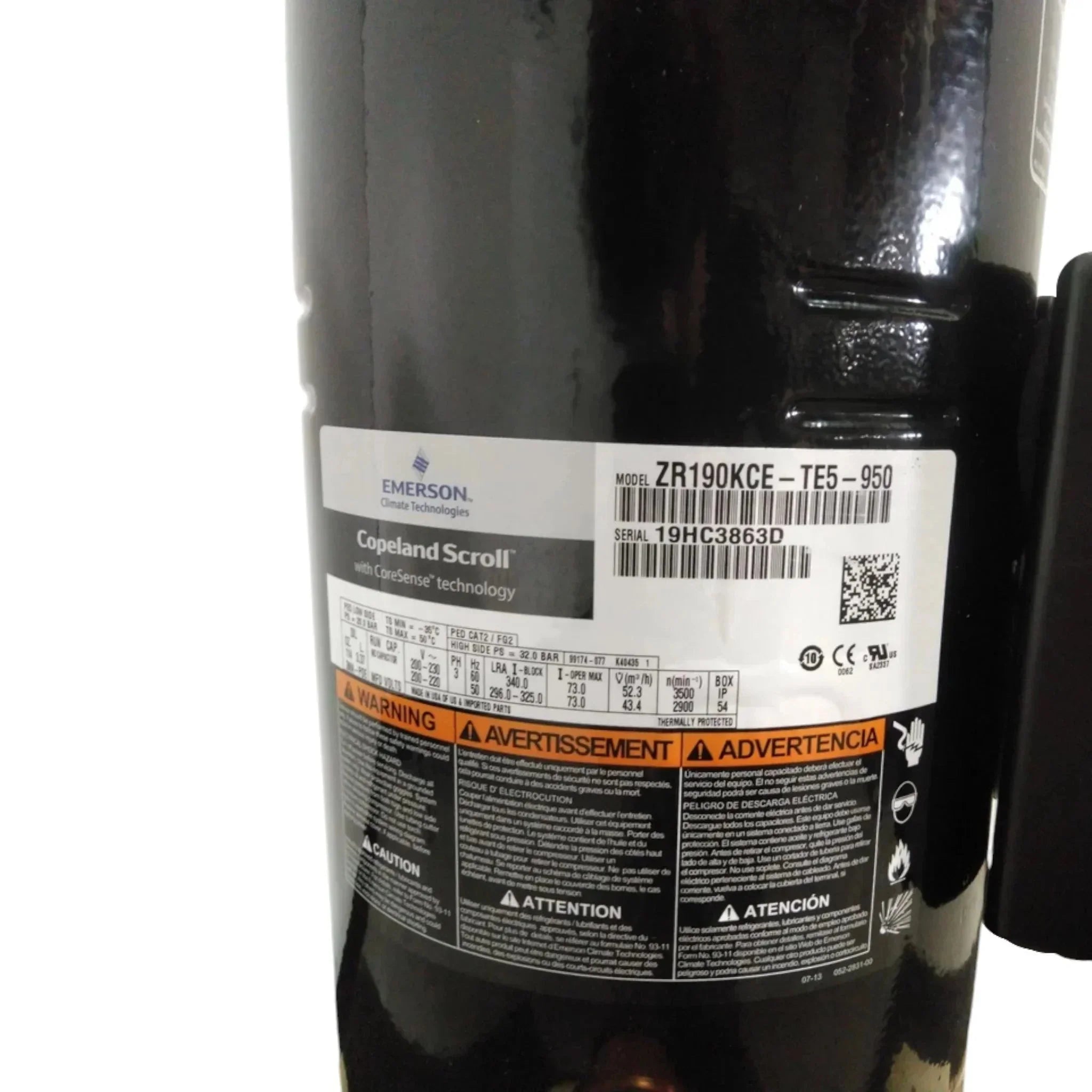 ZR190KCETE5950 Genuine Copeland Scroll Compressor
